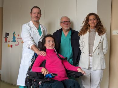 Paola Tricomi insieme agli specialisti (da sinistra) Gabriele Canzi, Vincenzo Molene e Valeria Sansone.