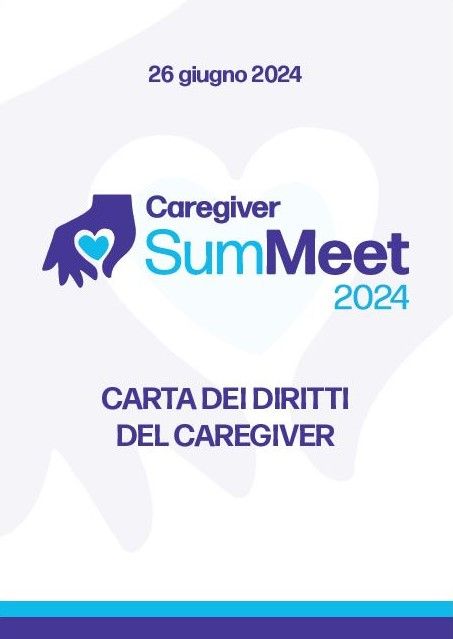 La copertina della “Carta dei diritti del caregiver” reca gli estremi della stessa.