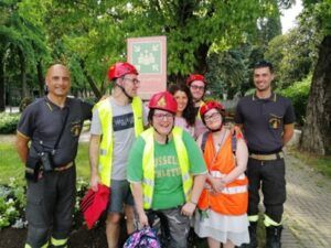 Le persone di “Casa al Sole” (Pordenone) coinvolte nel progetto legato alla sicurezza in emergenza.